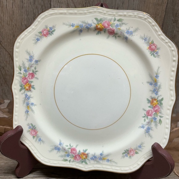 Vtg Homer Laughlin Dubarry Eggshell Nautilus Square Salad Plate H47N5 USA - Picture 9 of 9